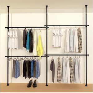 Low weight hanging closet for small spaces